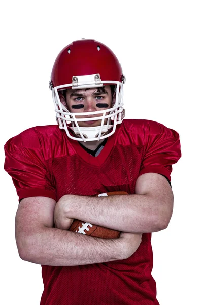 Giocatore di football americano con le braccia incrociate — Foto Stock