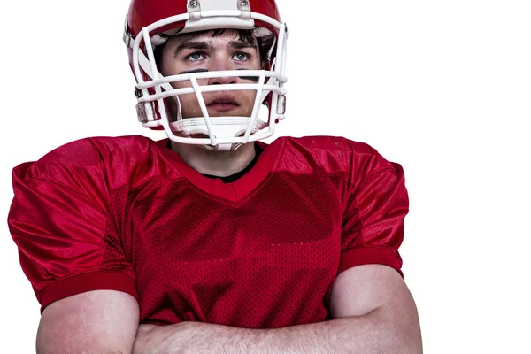 American football player with arms crossed — Stock Photo, Image