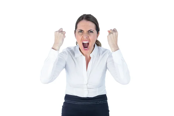 Angry yelling businesswoman — Stock Photo, Image