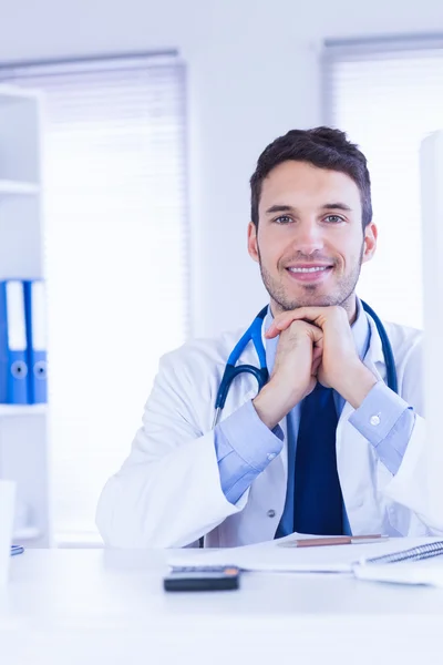 Doctor with hands folded — Stock Photo, Image