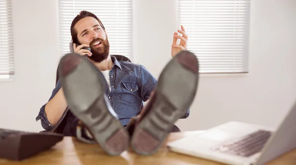 Hipster businessman on a call — Stok fotoğraf