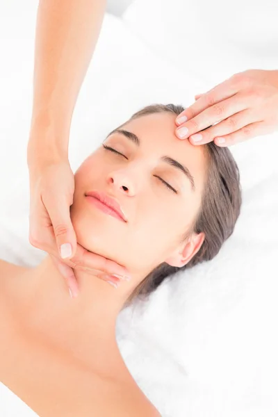 Woman receiving head massage — Stock Photo, Image