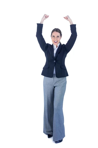 Retrato de una mujer de negocios feliz — Foto de Stock