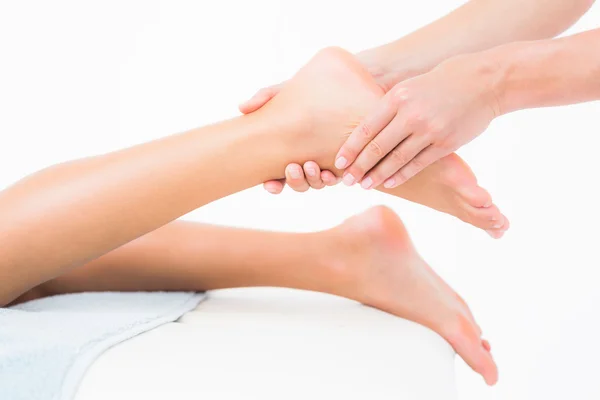 Woman receiving leg massage — Stock Photo, Image