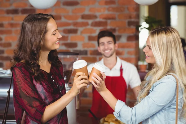Two pretty customers toasting together — Stock Photo, Image