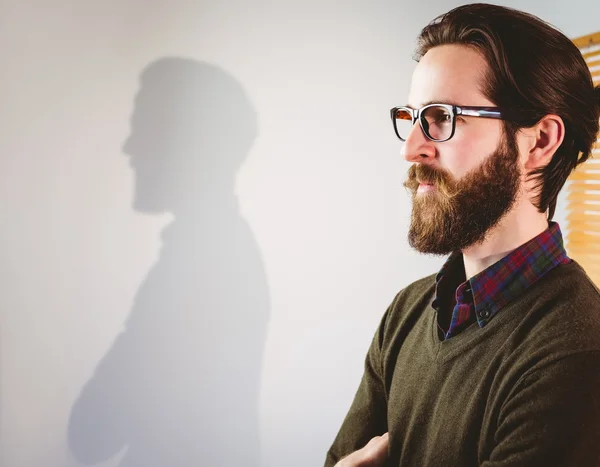 Hipster hombre de negocios en perfil lateral — Foto de Stock