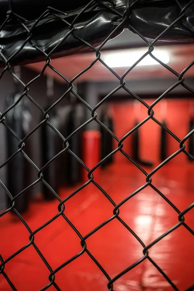 Área de boxe atrás da cerca — Fotografia de Stock