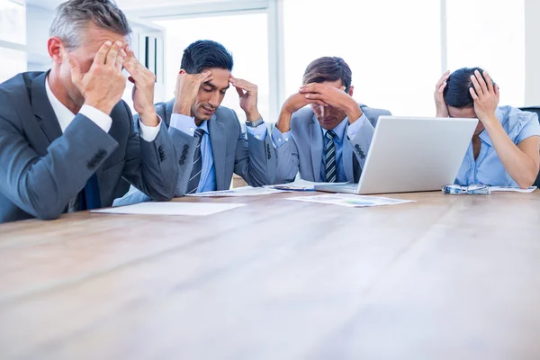 Thoughtful business people during meeting — Stock Photo, Image
