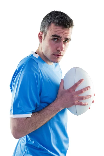 Bir ragbi topu tutan rugby oyuncusu — Stok fotoğraf