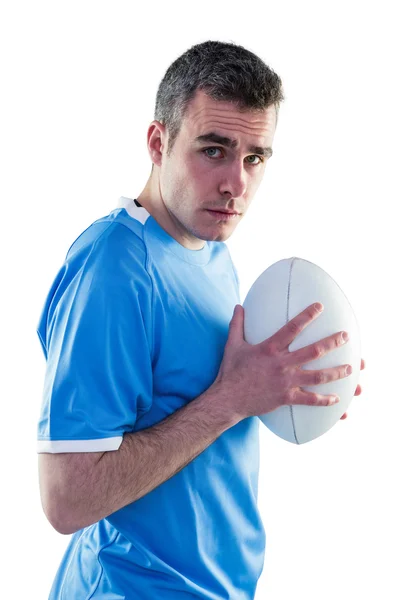 Rugbyspieler mit einem Rugbyball — Stockfoto