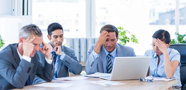 Thoughtful business people during meeting — Stock Photo, Image