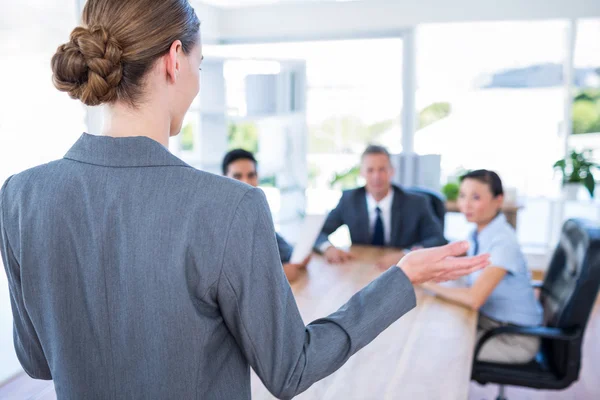 Business people listening during conference — Stock Photo, Image