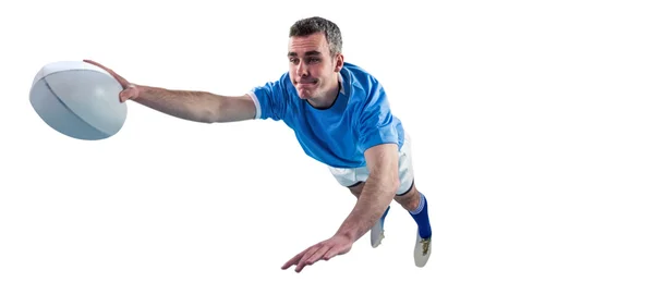 A rugby player scoring a try — Stock Photo, Image