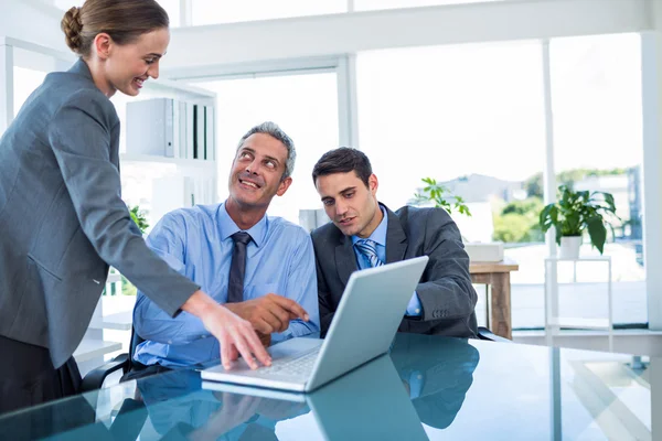 Business people speaking during meeting — Stock Photo, Image
