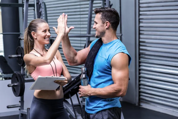 A female coach giving high five — Stock Photo, Image