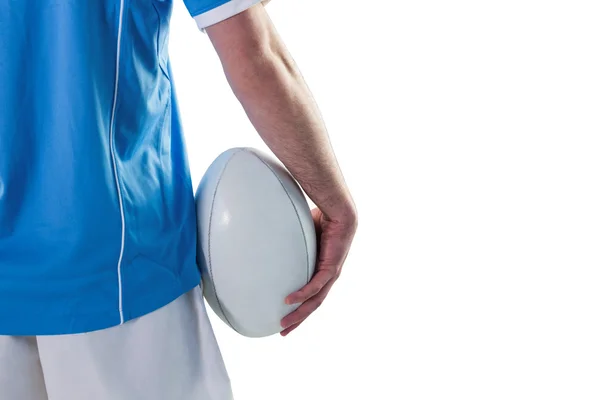Rugby player holding a rugby ball — Stock Photo, Image