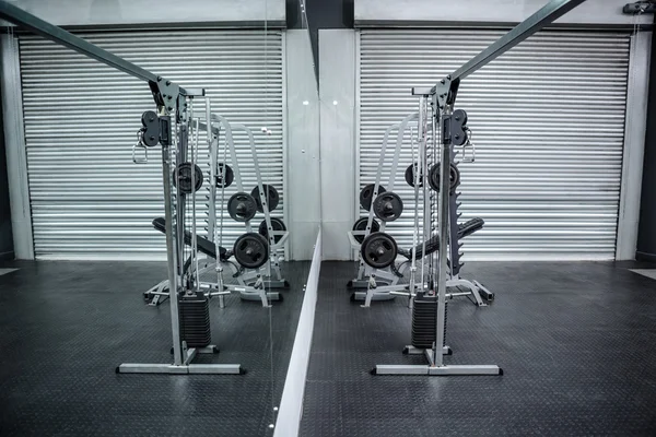 Exercise room with shutters and mirrors — Stock Photo, Image