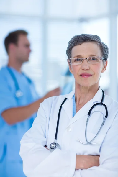 Attentive doctor looking at the camera — Stock Photo, Image