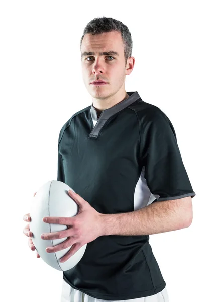 Rugbyspieler mit einem Rugbyball — Stockfoto