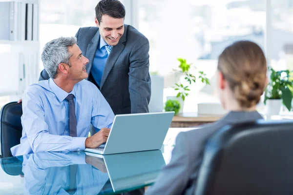 Business people speaking during meeting — Stock Photo, Image