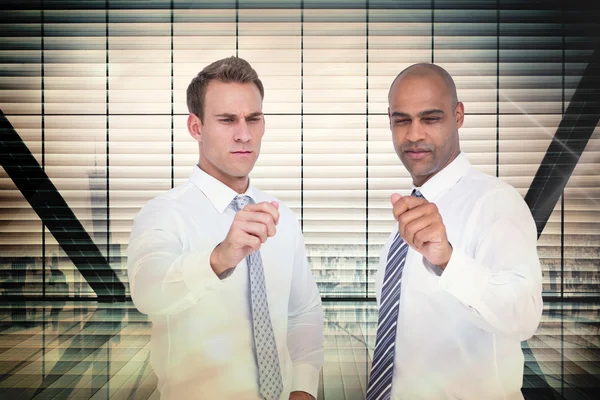 Businessmen pointing somethin — Stock Photo, Image