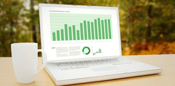 Obchodní rozhraní s grafy a data — Stock fotografie