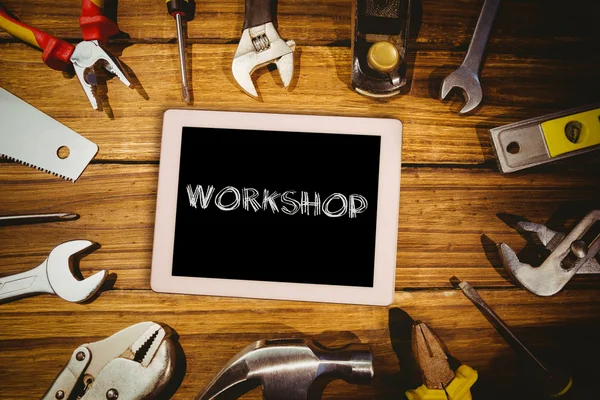 Parola workshop e tablet — Foto Stock