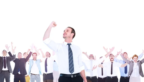 Businesspeople with arms raised up — Stock Photo, Image