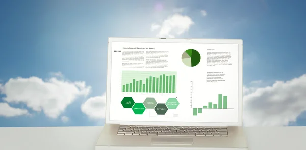 Business interface with graphs and data — Stock Photo, Image