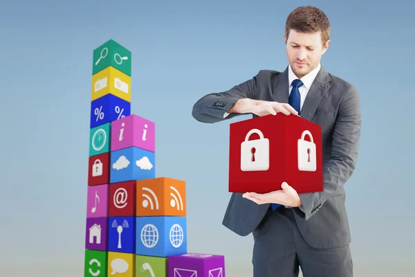 Businessman showing something with his hands — Stock Photo, Image