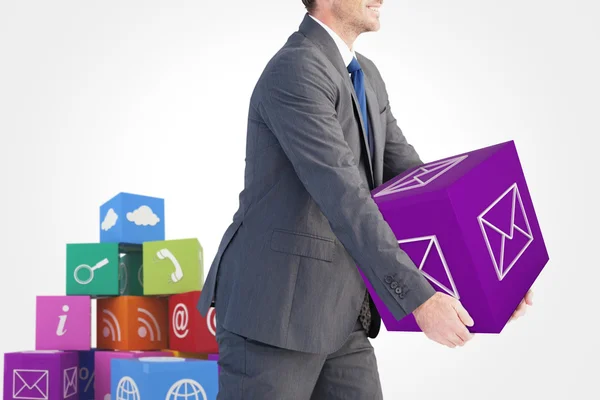 Businessman holding something with his hands — Stock Photo, Image