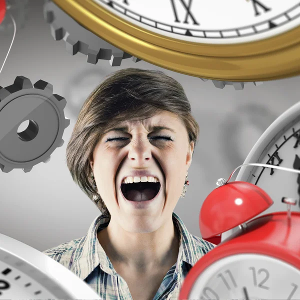 Pretty brunette shouting — Stock Photo, Image