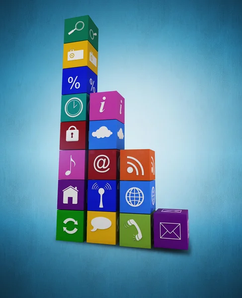 Apps cubes stacks — Stock Photo, Image