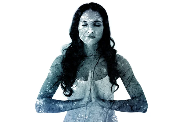 Femme faisant du yoga — Photo