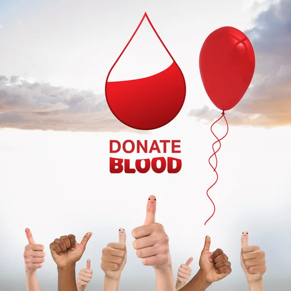 Blood donation against balloon — Stock Photo, Image