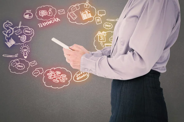 Businesswoman using her tablet — Stock Photo, Image