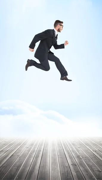 Podnikatel, běh vzduchu — Stock fotografie