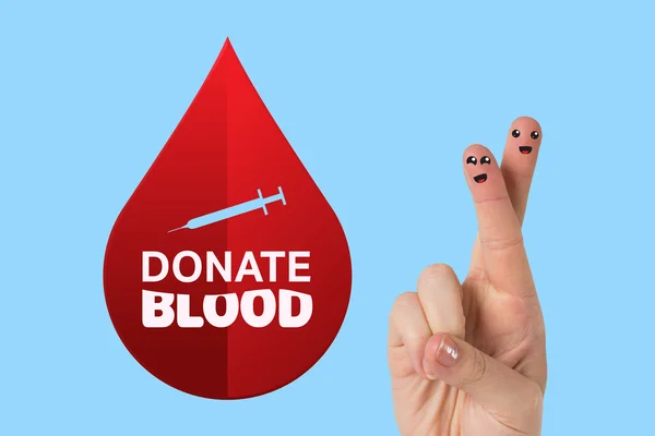 Doe sangue contra vinheta azul — Fotografia de Stock