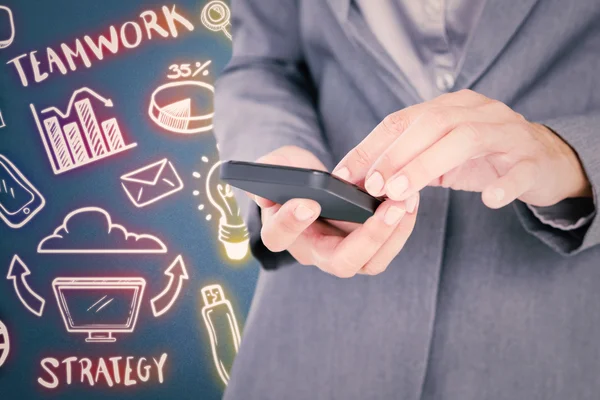 Businesswoman calling with smartphone — Stock Photo, Image