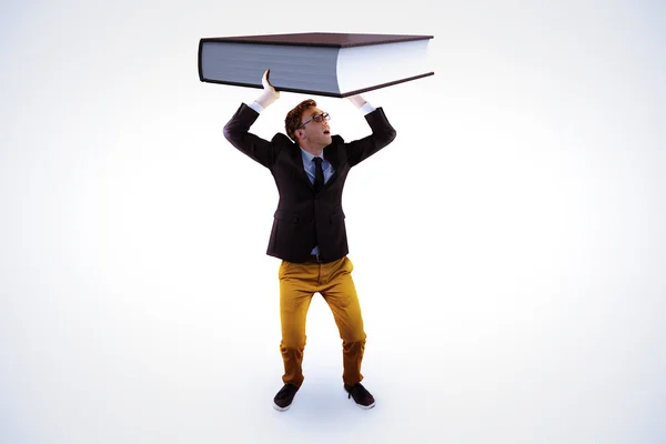 Businessman holding book — Stock Photo, Image