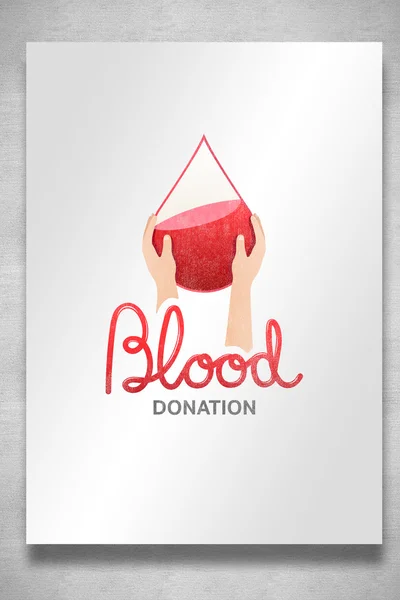 Doação de sangue contra cartão branco — Fotografia de Stock