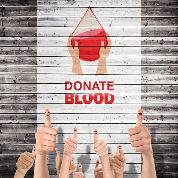 Donasi darah terhadap papan kayu — Stok Foto