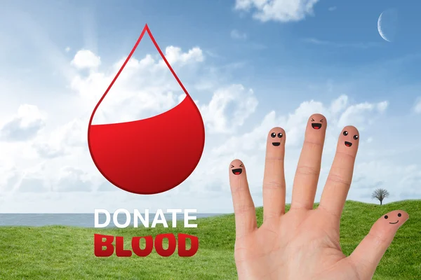 Donación de sangre contra el campo verde — Foto de Stock