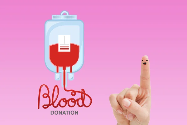 Doação de sangue contra rosa — Fotografia de Stock