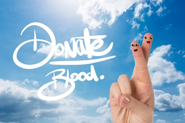 Blood donation against blue sky — Stock Photo, Image