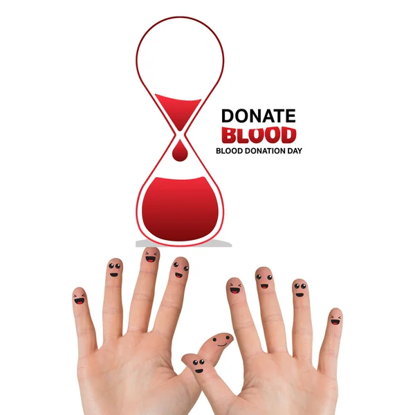 Oddawanie krwi przeciwko machać rękami — Zdjęcie stockowe
