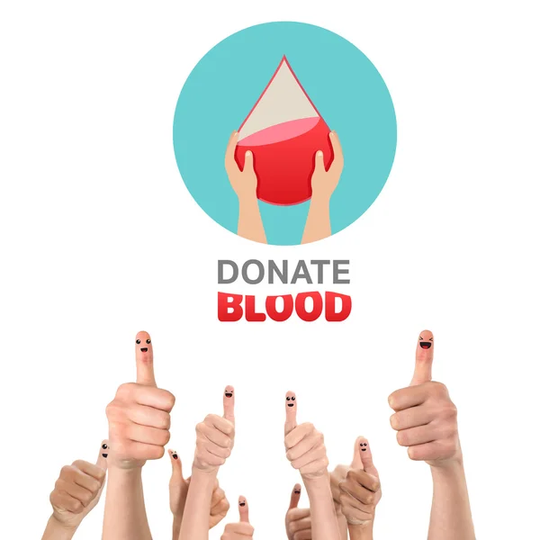 Donazione di sangue contro i pollici in su — Foto Stock