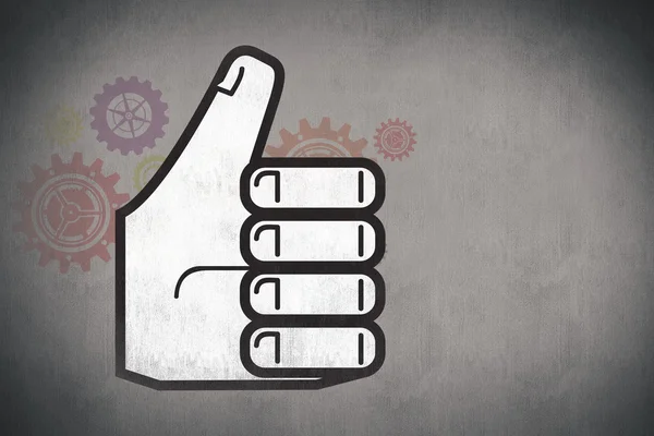 Thumbs up against white and grey — Stock Photo, Image