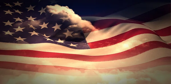 Ondulação da bandeira americana gerada digitalmente — Fotografia de Stock