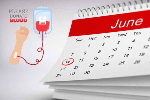 Kalendář pro dárcovství krve — Stock fotografie